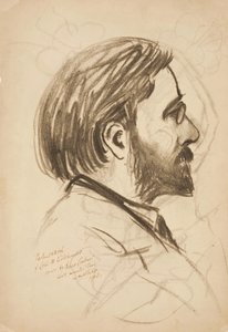 Louis M. Eilshemius的肖像素描，1903年。 作者 罗伯特·林德纳