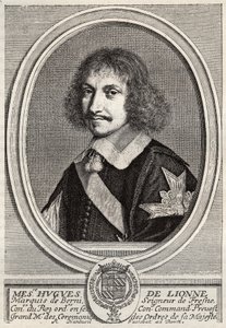 胡戈-德-莱昂内（1611 - 1671），弗雷斯纳侯爵，贝尼勋爵，是路易十四时期的外交官和国务大臣。Robert Nanteuil的版画。私人收藏。 作者 罗伯特·南特伊