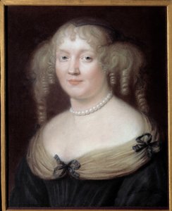 Marie de Rabutin-Chantal (Rabutin Chantal) 的肖像，Marquise de Sevigne dit Madame de Sevigne (1626-1696)，文学女性。 Bussy Rabutin 城堡。 罗伯特·南特伊 (1623-1678) 的绘画。 卡纳瓦莱博物馆。 作者 罗伯特·南特伊
