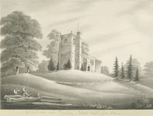 Arley教堂：棕褐色绘画，1824年 作者 罗伯特·诺伊斯