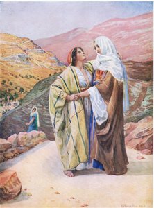 Ruth和Naomi，来自Thomas Nelson出版的“圣经”图画书，1950年