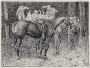 Hunting scene (litho) 作者 罗伯特·波希尔·贝文