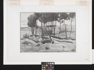 白杨树（石版画） 作者 罗伯特·波希尔·贝文
