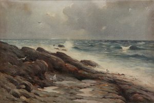岩石海岸线（布面油画）