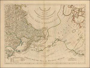 1775 年地图 - 俄罗斯发现，摘自圣彼得堡帝国学院出版的地图 作者 罗伯特·塞耶