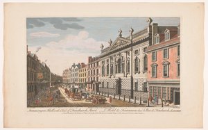 伦敦芬彻奇大街的铁匠铺景观
Ironmongers Hall（铁匠铺厅）与芬查奇街（实物标题
伦敦（系列名称） 作者 罗伯特·塞耶