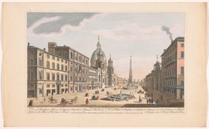 Gezicht op het Palazzo Pamphili en het Piazza Navona te Rome
罗马纳沃纳广场的潘菲利乌斯宫、圣阿格努斯教堂和西班牙圣雅各布教堂景观（物上标题）
罗马（系列标题） 作者 罗伯特·塞耶
