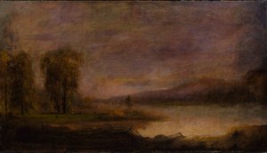 有湖的风景，1864年。 作者 罗伯特·塞尔登·邓肯森