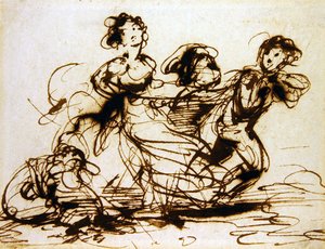 孩子们在玩耍（纸上水墨） 作者 罗伯特·斯默克