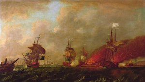 豪勋爵和1778年8月9日在罗德岛附近的Comte d&39;Estaing
