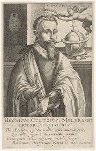 Portrait of Hendrik Goltzius, c.1610 (engraving) 作者 罗伯特·威廉姆斯·德波多斯