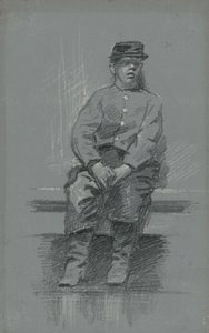 Cadet，c.1895（灰色片剂上的石墨） 作者 罗伯特·威廉·冯诺