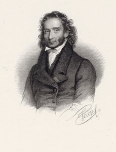 尼科洛-帕格尼尼1782-1840的肖像，1830年。 作者 罗伯托·福科西