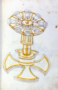 兵法：研究军事机器。 旋转桶，插图来自工程师 Roberto Valturio（1405-1483？）的“De re Militari” 作者 罗伯托·瓦尔图里奥