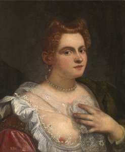 自画像 年轻的威尼斯女人，约1580年。 作者 罗布斯蒂