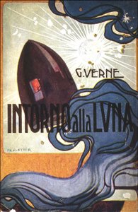 覆盖。 患病的。 儒勒·凡尔纳 (Jules Verne) 的《Intorno alla luna》（从地球到月球） 作者 鲁道夫·保莱蒂