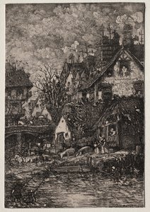 村庄入口 作者 奥古斯特·德拉特（AugusteDelâtre）