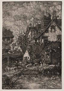 村庄入口，1861年。 作者 罗道夫·布雷斯丁