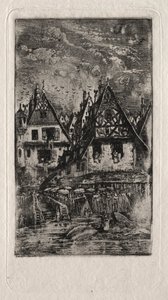 市场与阳伞，1866年。 作者 罗道夫·布雷斯丁