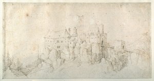峭壁上的城堡（纸上钢笔和棕色墨水 作者 罗兰特·雅各布斯（Roelandt Jacobsz）。储蓄