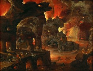 Orphee dans les Enfers - Orpheus in the Underworld - Roelant Savery (1576-1639). Oil on wood, ca 1612-1615. Dimension : 27x35 cm. Art History Museum, Vienne