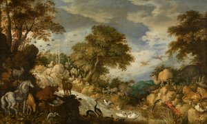 奥菲斯与动物（布面油画） 作者 罗兰特·雅各布斯（Roelandt Jacobsz）。储蓄