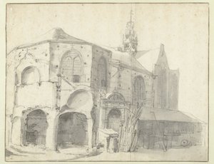 阿姆斯特丹耶路撒冷教堂和圣奥洛夫教堂景观 作者 Roelant Roghman（归因于）