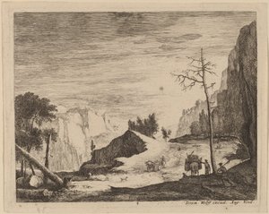 有小车的山景：pl.8 作者 Roelant Roghman 和 Melchior Küsel