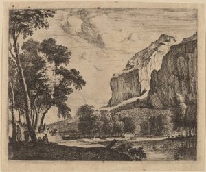 右侧有岩石的河景: pl.3 作者 Roelant Roghman 和 Melchior Küsel