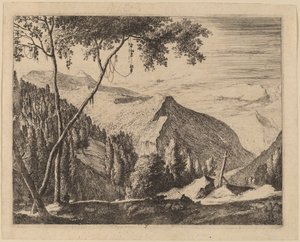 带十字架的岩石景观: pl.5 作者 Roelant Roghman 和 Melchior Küsel
