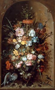 《与王室帝国的花朵静物》，1624年