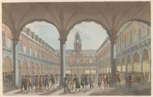 阿姆斯特丹证券交易所，约 1825 年
De Beurs te Amsterdam / La Bourse à Amsterdam（物品上的标题）