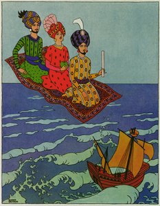 天方夜谭》中的 "艾哈迈德王子和帕里-巴努仙子 "插图 作者 罗杰·布罗德斯
