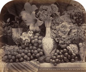水果和鲜花，1860年。 作者 罗杰芬顿