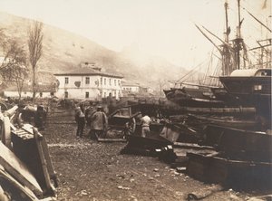 巴拉克拉瓦军械码头的登陆地点，1855年。 作者 罗杰芬顿