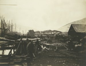 登陆地点，铁路仓库，巴拉克拉瓦，1855年。 作者 罗杰芬顿