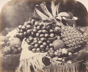 静物与水果》，1860年。 作者 罗杰芬顿