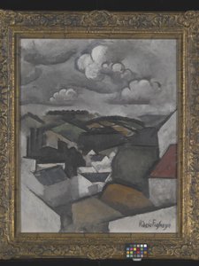 有村庄的山水，梅兰外的群山（布面油画） 作者 罗杰·德·拉弗雷斯奈