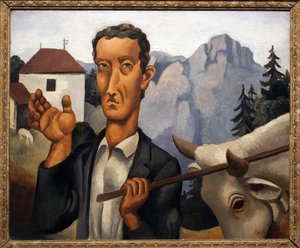 The deer. Painting by Roger de La Fresnaye (1885-1925), oil on wood 作者 罗杰·德·拉弗雷斯奈