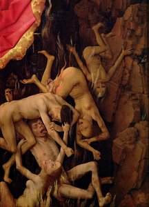 最后的审判，该死的地狱的详细信息，c.1445-50 作者 罗吉尔·范·德·韦登