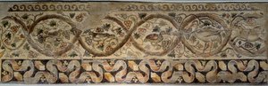 Ancient Rome: mosaic of the seasons representing flowers and animals. From the courtyard of the Constantine villa of “” Daphne””. From Antioch (present-day Antakya) in Turkey 325-330 AD. Paris, Louvre Museum 作者 小说