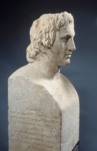 亚历山大大帝的半身像，被称为“Hermes Azara”，是在 Lysippe 铜像之后的罗马作品。 大约公元前 330 年。 巴黎，卢浮宫博物馆 作者 小说