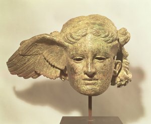 Hypnos的负责人，或睡眠，公元1世纪至2世纪的希腊文原版，在意大利Civitella d&39;Arno（青铜）发现 作者 Roman