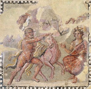 赫拉克勒斯与克里特岛公牛，奥斯蒂亚（马赛克） 作者 Roman