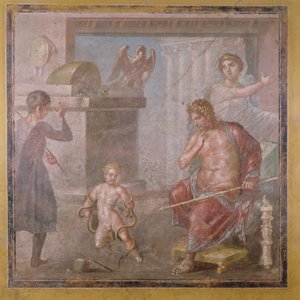 赫拉克勒斯小时候扼杀蛇，Casa dei Vettii，公元50-79 作者 小说