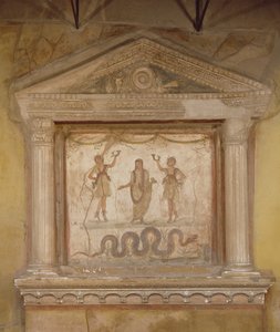 家庭神社，来自Casa dei Vetti（Vettii之家）（石头上的壁画） 作者 小说