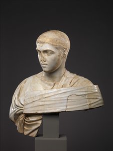 西弗勒斯·亚历山大（Severus Alexander）的大理石肖像半身像，公元230-235年（大理石） 作者 小说