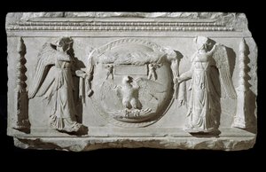 罗马康索拉齐奥广场的大理石浮雕碎片 作者 Roman