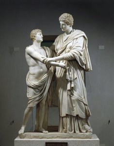 描绘俄瑞斯忒斯和厄勒克特拉的大理石雕塑群 作者 小说