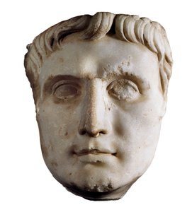 奥古斯都皇帝面具（Caius Julius Caesar Octavianus Augustus），公元前 63 年 - 公元 14 年（大理石雕塑） 作者 小说